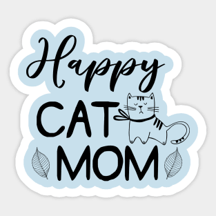 Happy Cat Mom Sticker